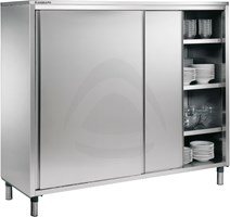 Stainless Steel Storage Cabinet with Sliding Doors
