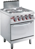 Industrial Electric Round Plates Cooker with Oven